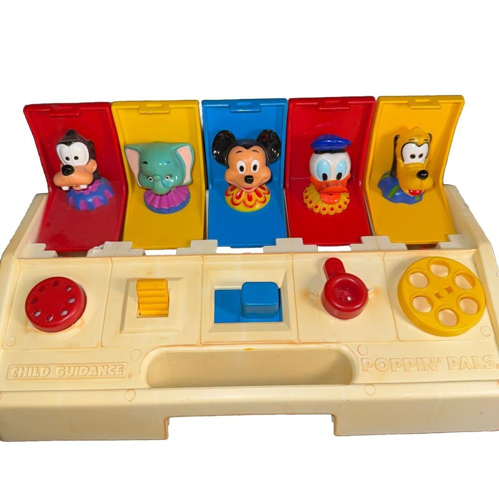Vintage WORKING 1980 Preschool Walt Disney Poppin Pals Pop Up Child Guidance Toy